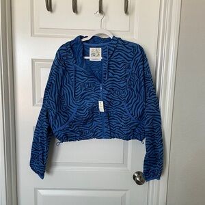 Large Blue Windbreaker Jacket from Aerie.